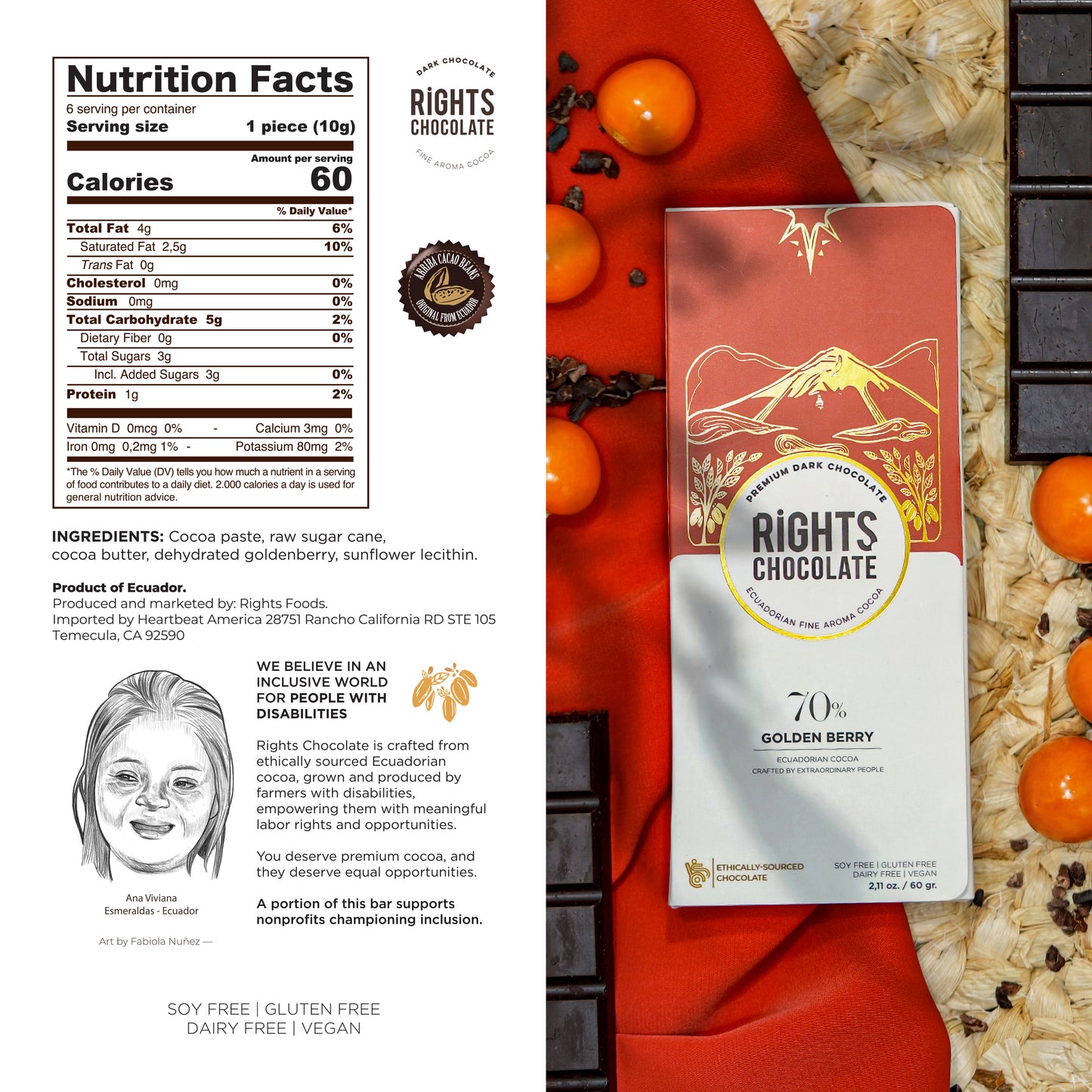 GOLDENBERRY - 70%FINE AROMA COCOA