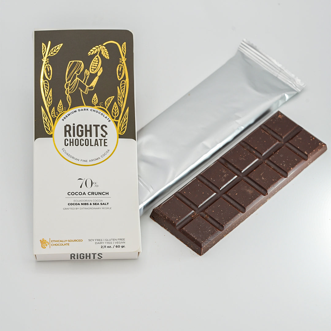 70% Cacao Crunch – cocoa nibs & sea salt / 60g