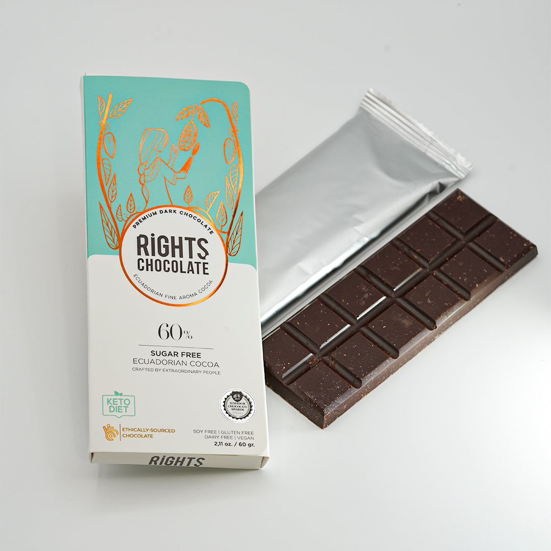 60% – SUGAR FREE, Ecuadorian Fine Aroma Cocoa / 60g