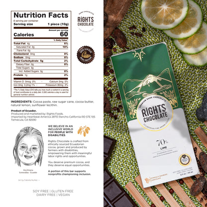 Lime - 70% FINE AROMA COCOA 60g