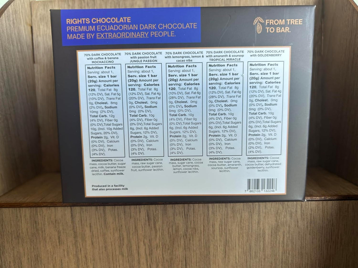 Ecuadorian Dark Chocolate 70% Variety Pack – Tropical Flavors Mini Bars (10 x 20g) – Fine Aroma Cacao