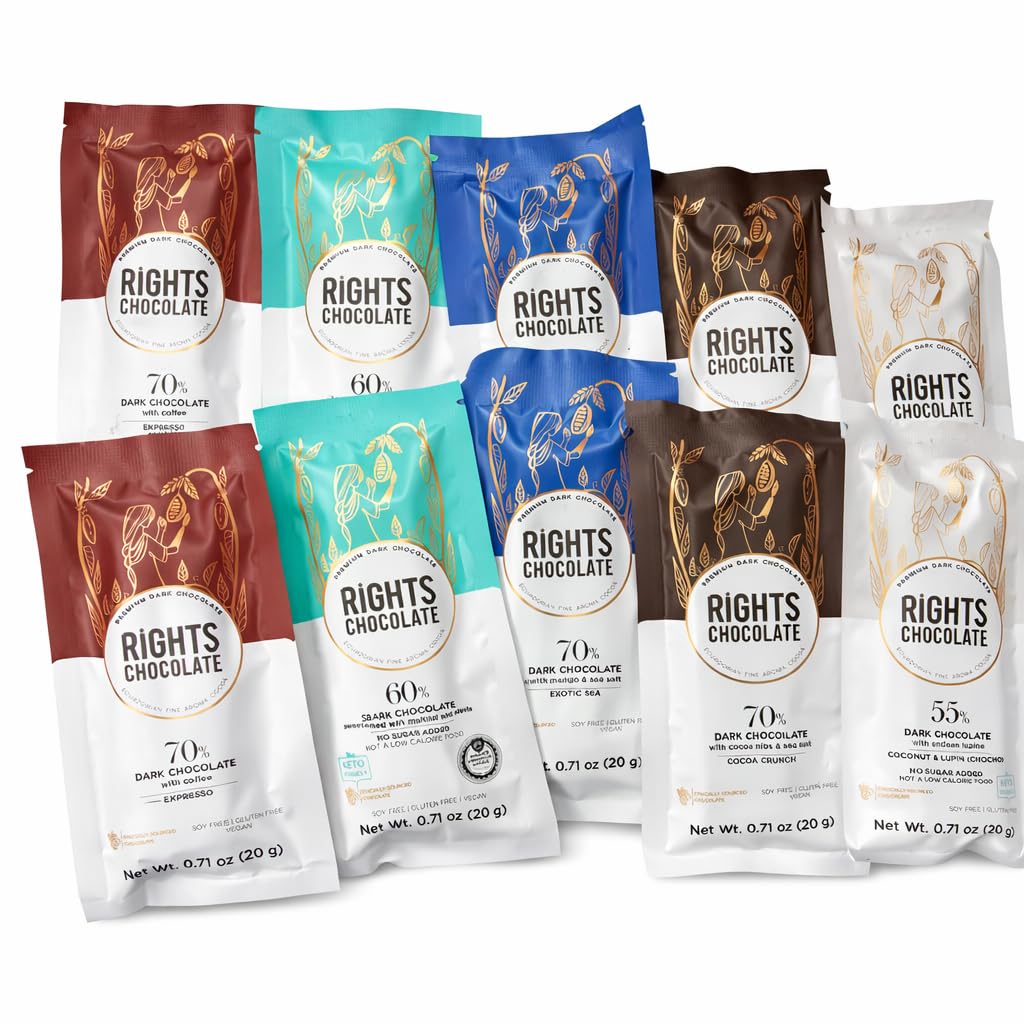 Ecuadorian Dark Chocolate Variety Pack – Gourmet & Sugar-Free Mini Bars (10 x 20g) – Fine Aroma Cacao