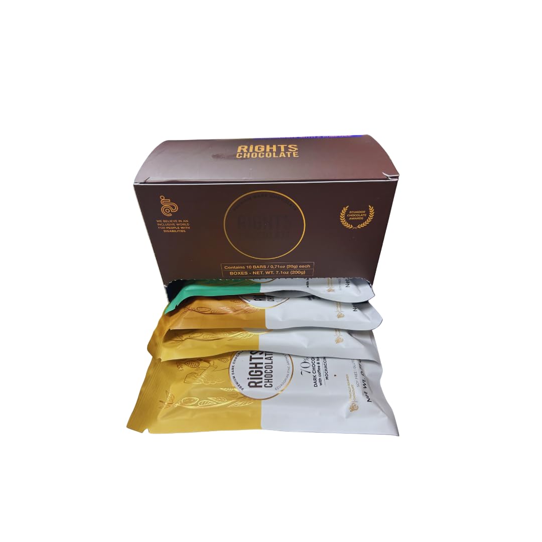 Ecuadorian Dark Chocolate 70% Variety Pack – Tropical Flavors Mini Bars (10 x 20g) – Fine Aroma Cacao